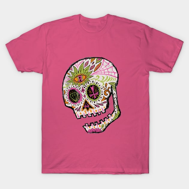 Day of the Dead Skull T-Shirt by jasoncastillo